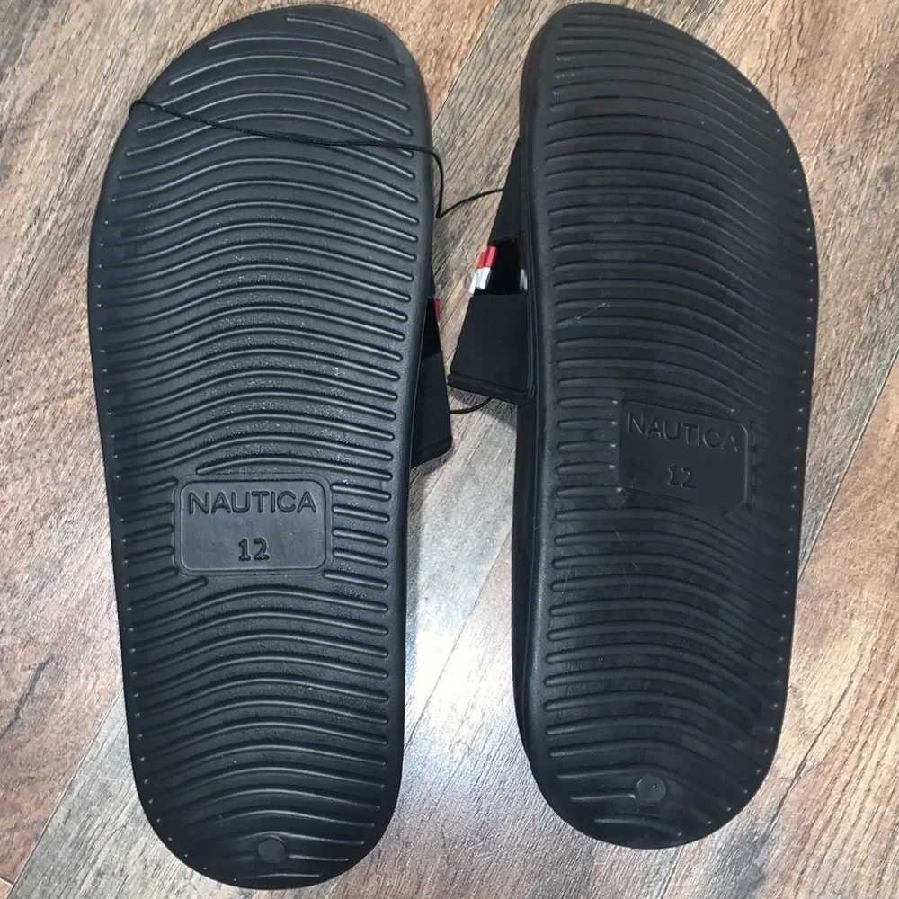 Nautica Men’s Pool Slides. Style is Wakefield. Black. Size‎ 12